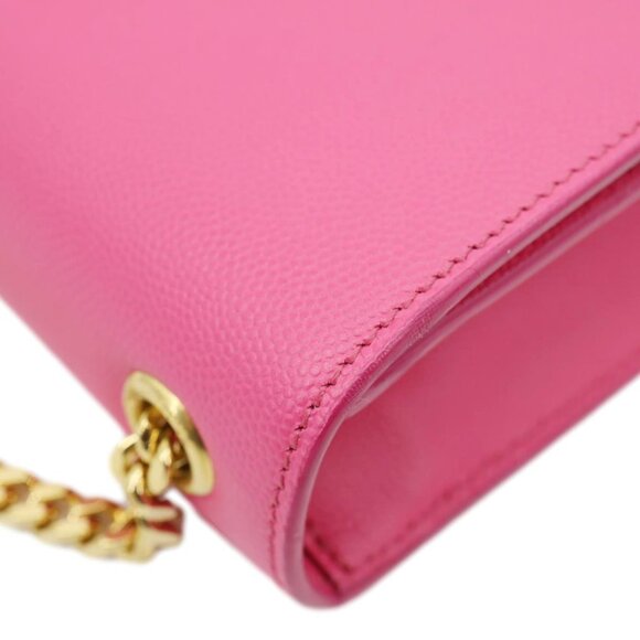Yves Saint Laurent  Kate Small Pebbled Leather Chain Crossbody Bag Pink - Picture 9 of 14